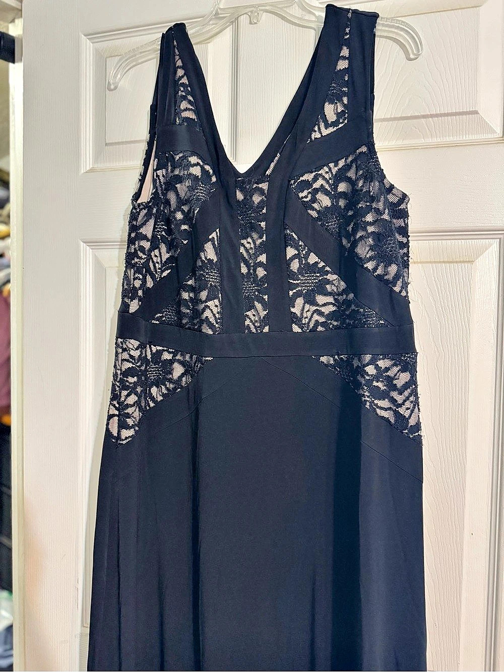 Candiella Wear Floral Lace Maxi Dress Black XL Like New